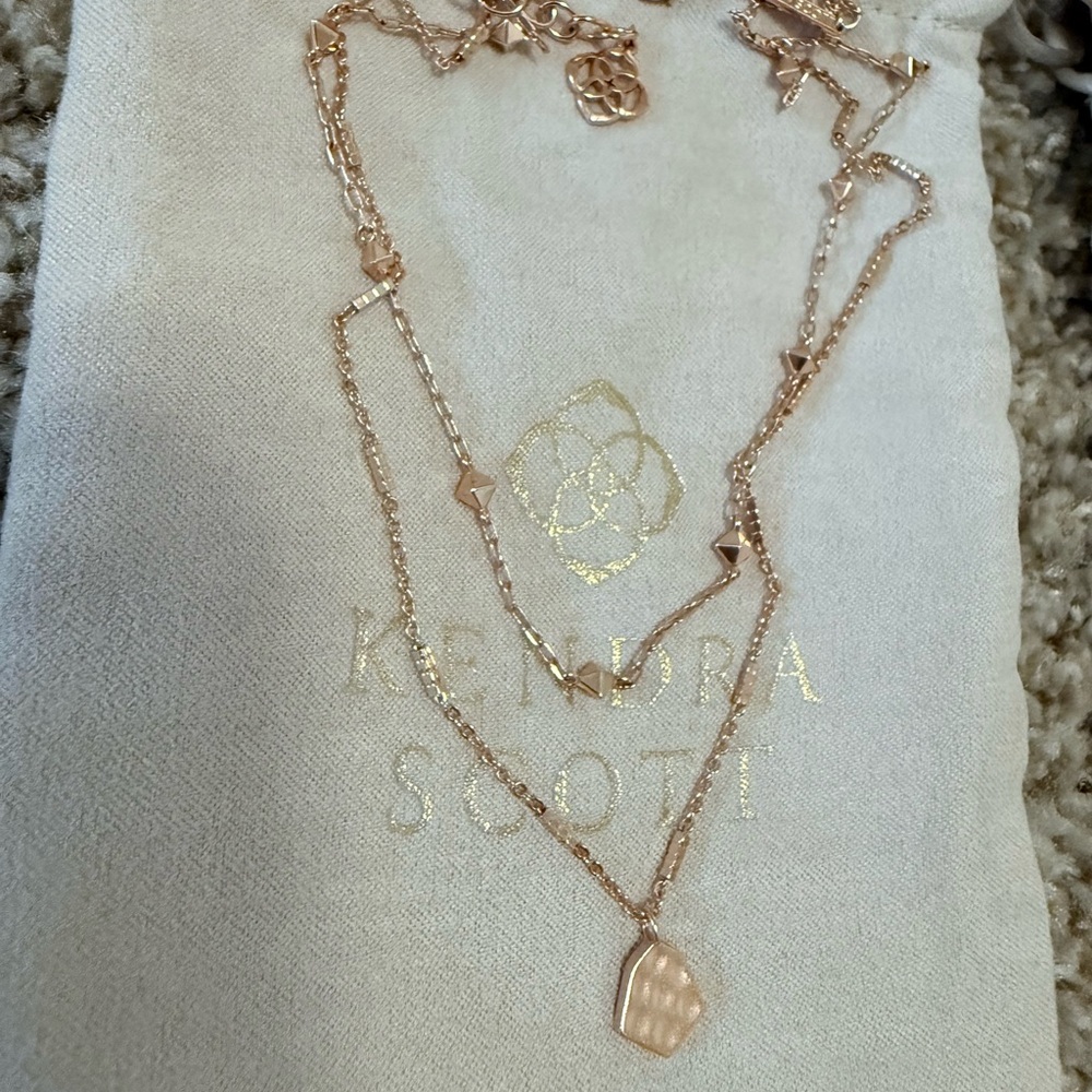 Kendra Scott Rose Gold Clove Layered Necklace